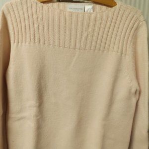 SMALL, PALE PINK, LONG SLEEVE, SWEATER WITH HIGH NECK, COTTON BLEND